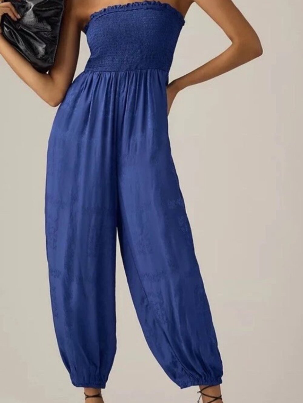Anthropologie Silky Jacquard Balloon Jumpsuit. Size M